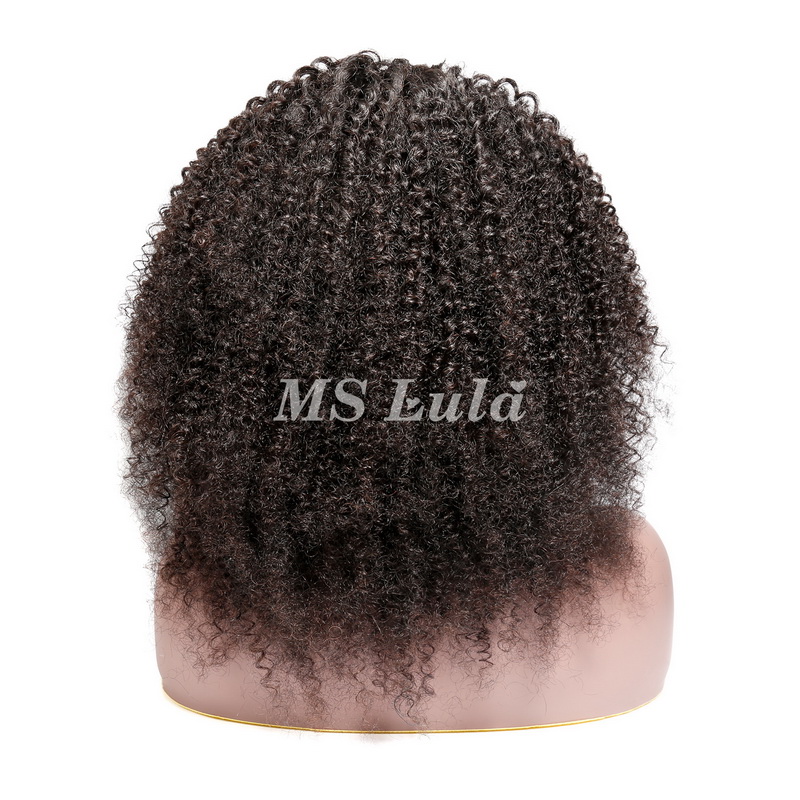 Virgin Human Hair Afro Kinky Curly V Part Wigs - 图片 11